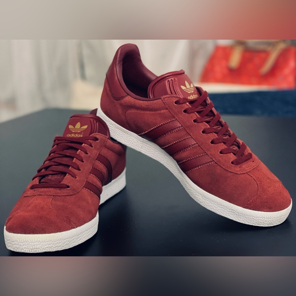 ADIDAS ORIGINALS: SUEDE BURGUNDY GAZELLES - MEN’S 8.5/WOMEN’S 10.5